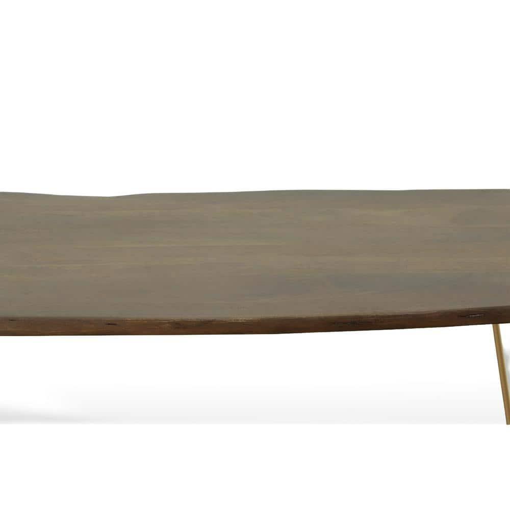 Carolina Classics Seti Live Edge Dining Table in Elm and Gold