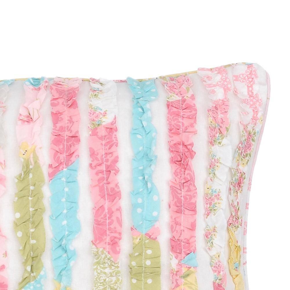 Vintage Rose Ruffled Decorative Pillow - Levtex Home