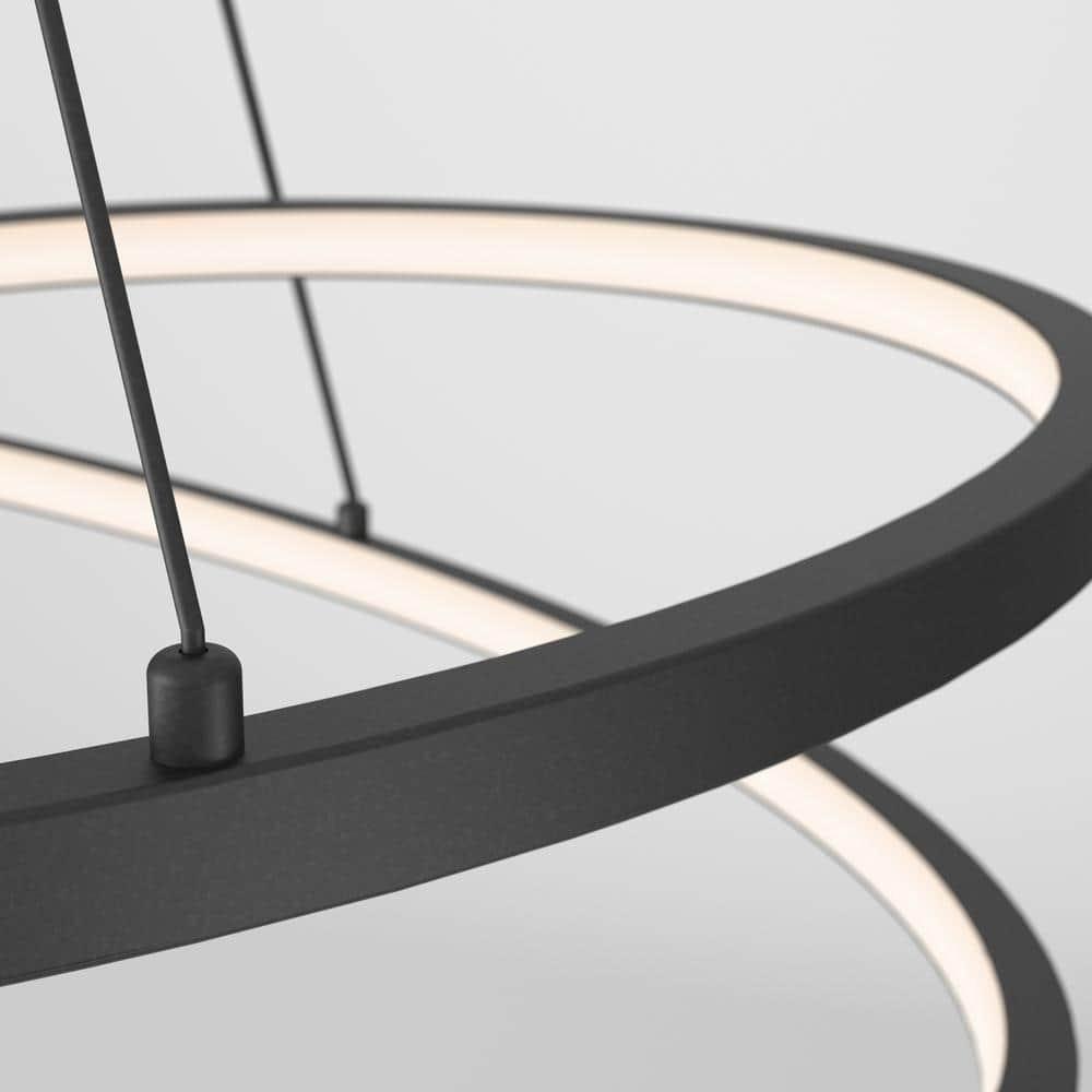Artika Salto 26-Watt 1 Light Black Modern 3 CCT Integrated LED Pendant Light Fixture for Dining Room or Kitchen