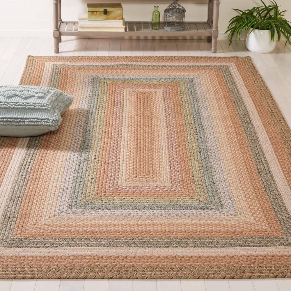 Braided BRD314 Hand Woven Accent Rug - Tan/Multi - 2'x3' - Safavieh.