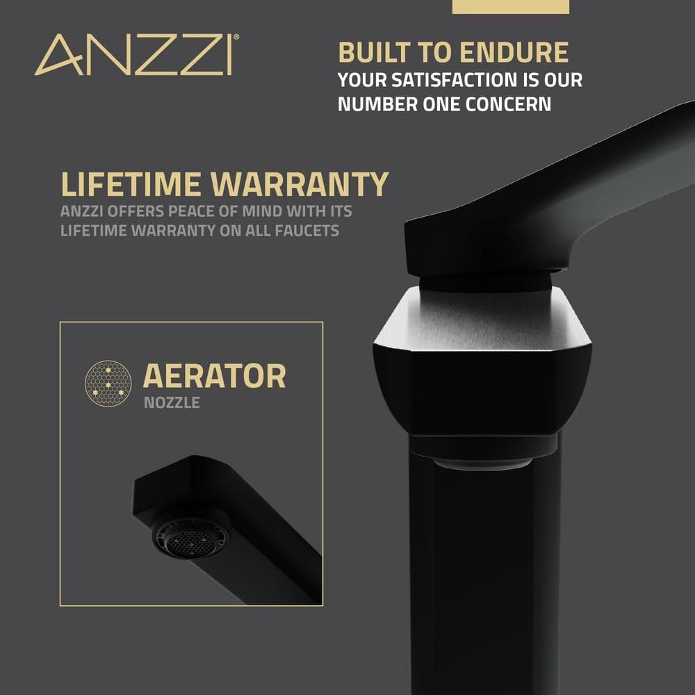 ANZZI L-AZ900MB-BN Single-Hole Single-handle Bathroom Faucet with Drain Assembly