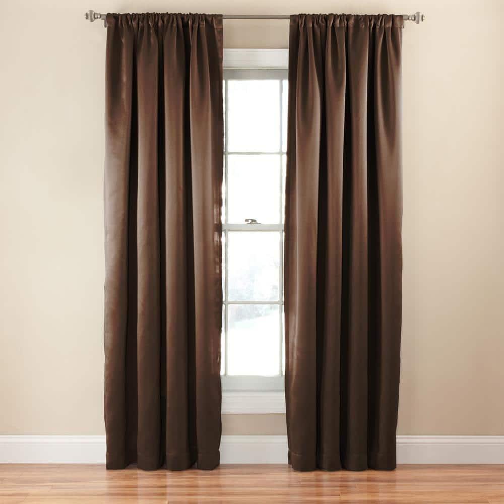 Eclipse Tricia Solid Curtain Panel, Room Darkening Rod Pocket Curtain Thermapanel (1 Panel)