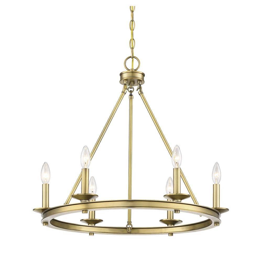 Savoy House Middleton 6 - Light Chandelier in  Warm Brass