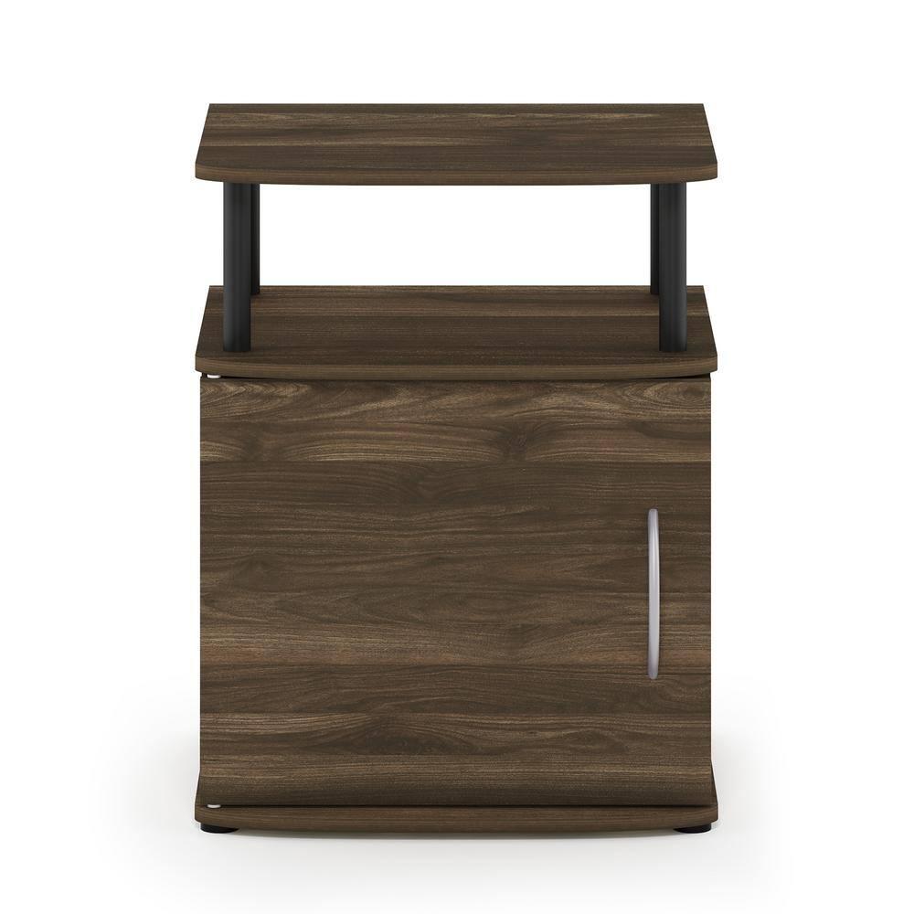 Furinno JAYA Utility Design End Table, Columbia Walnut/Black