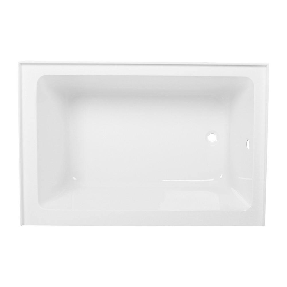 48 in. Aqua Eden Ambry Acrylic Alcove Tub with Right Hand Drain Hole, White