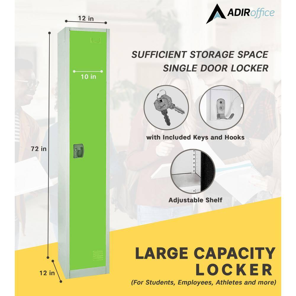 AdirOffice 12'' Wide Steel 1-Tier School and Gym Locker (Set of 4)
