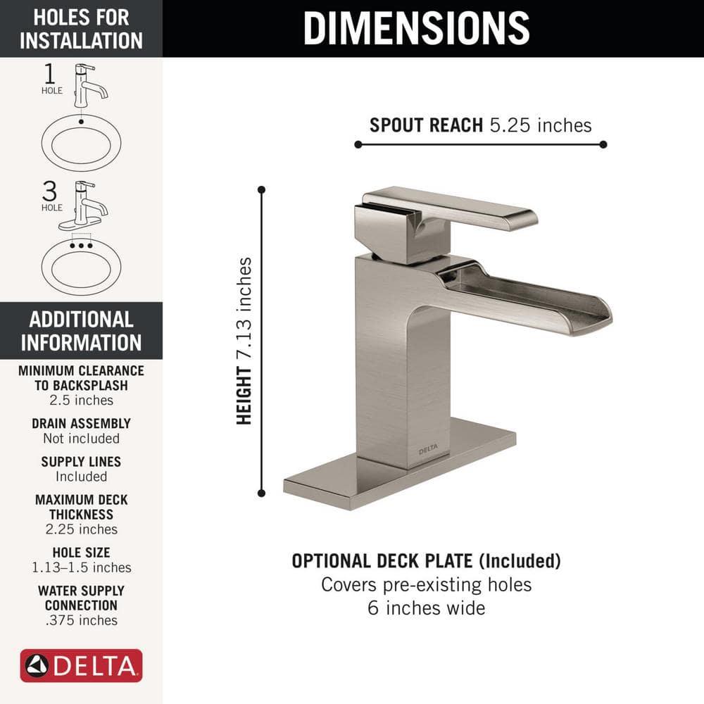 Delta Ara Single Hole Bathroom Faucet 568LF-SSLPU