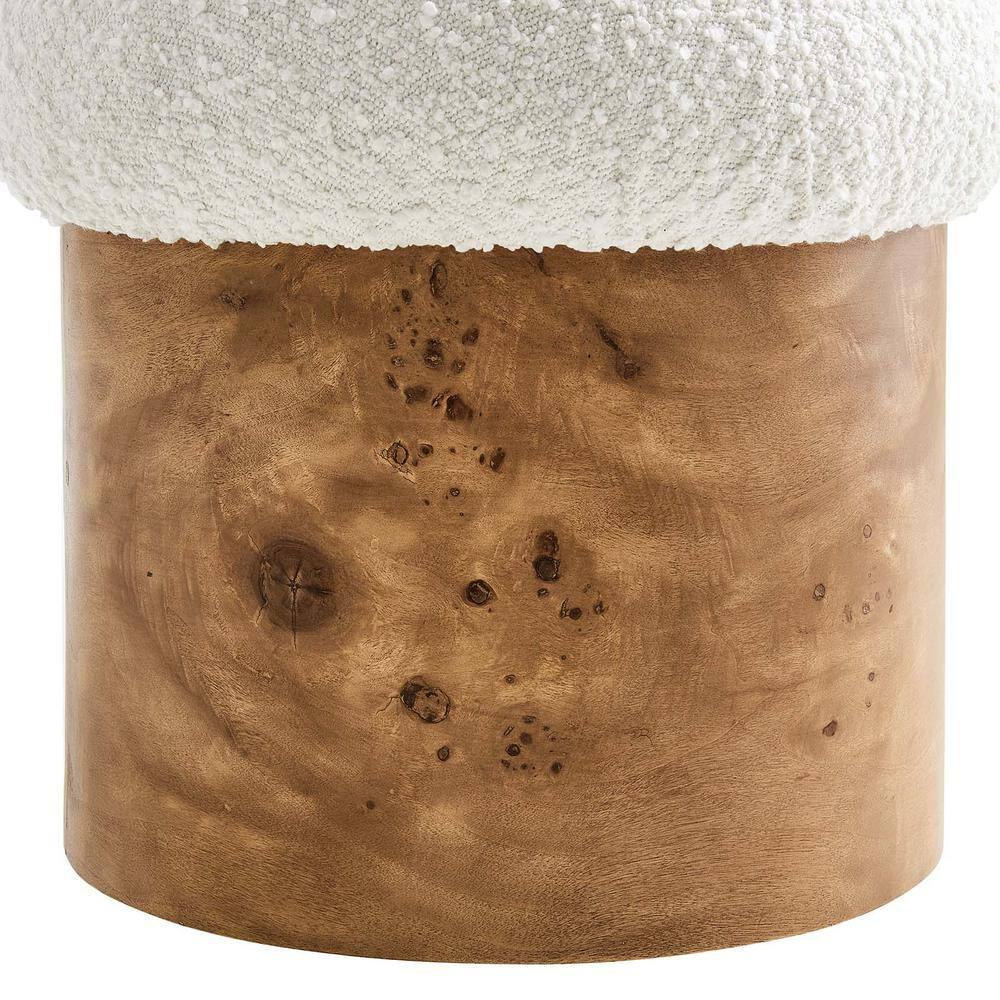 Modway Modway Breeze Boucle Upholstered Ottoman In Ivory Burl