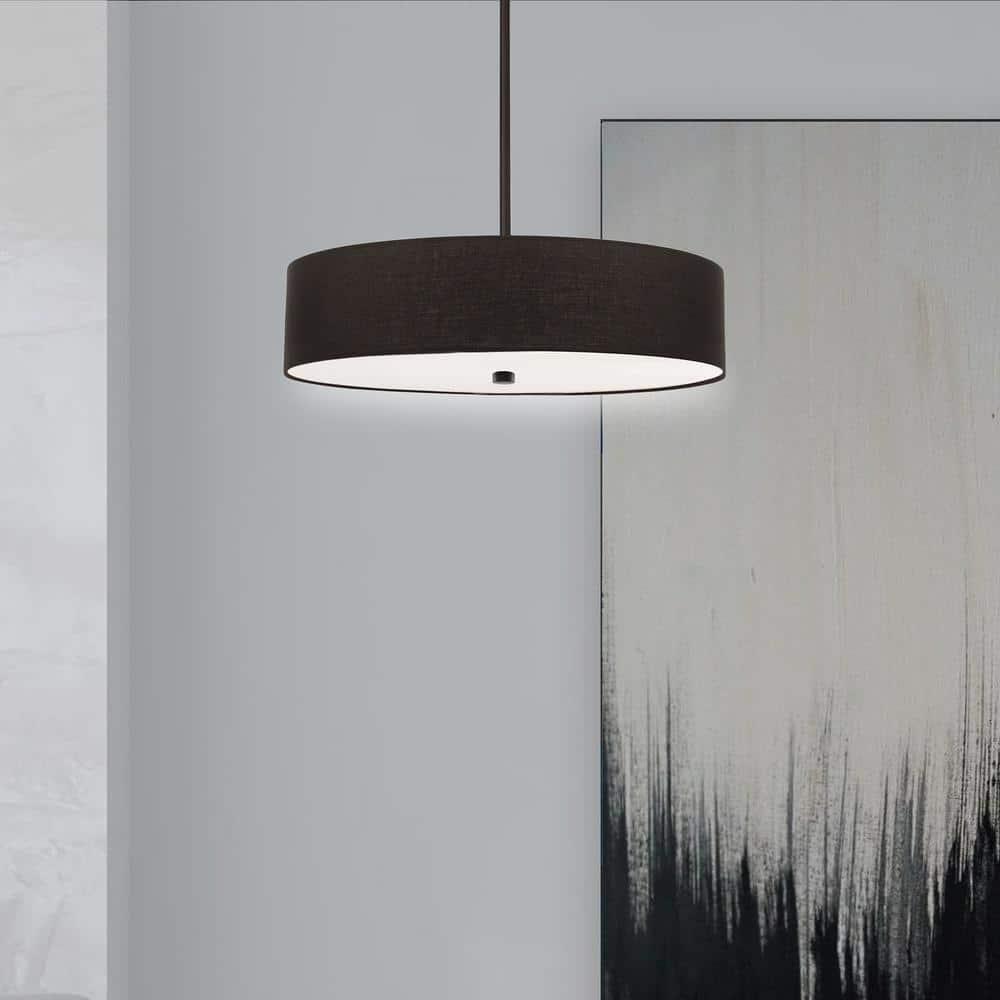 Dainolite - Everly - 4 Light Pendant-Matte Black Finish-Black  Shade Color -