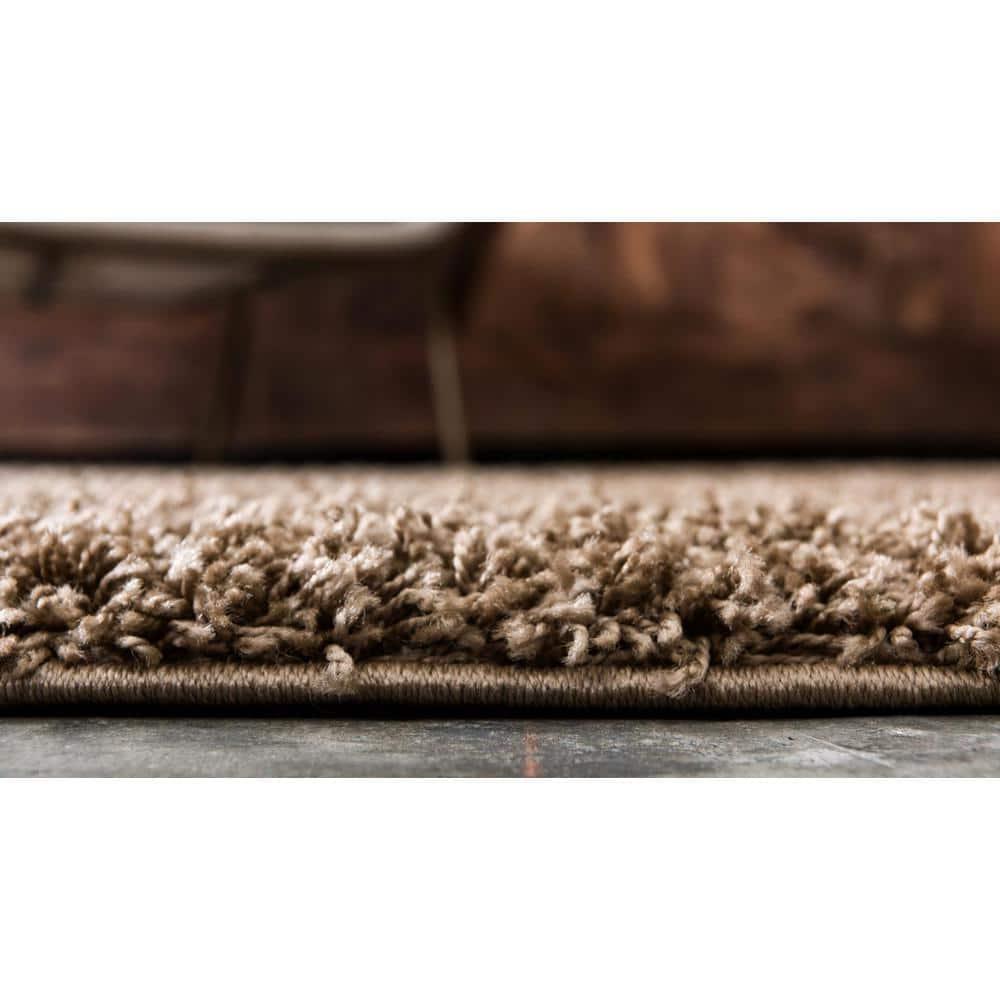 Unique Loom 9' 0 x 12' 0 Rectangle Solid Shag Sandy Brown Area Rug