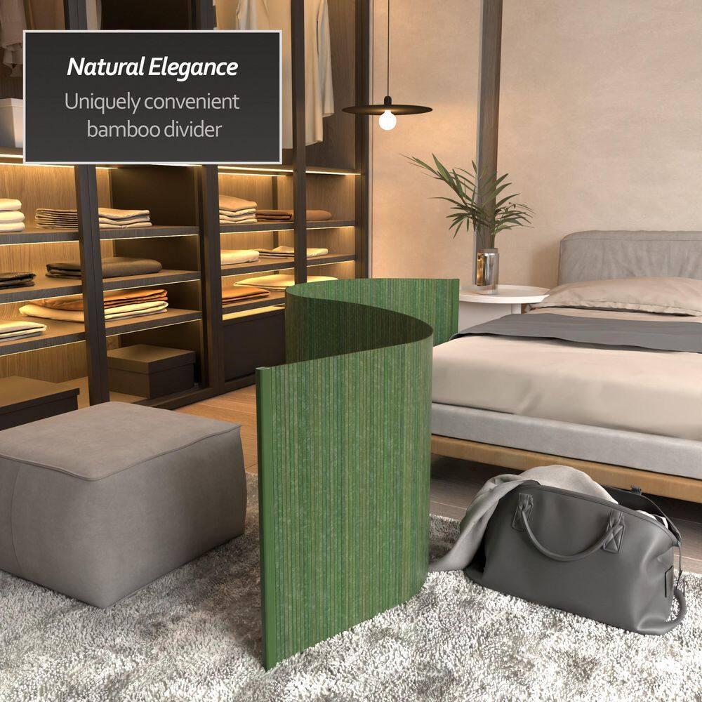 2 ft. Short Bamboo Wave Screen - Distressed Green