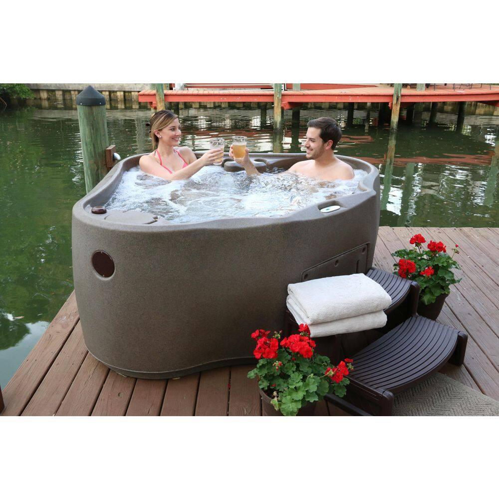 AquaRest Discover AR300 Standard 2-Person 20-Jet Oval Plug & Play Hot Tub with LED Waterfall and Friciton Heating