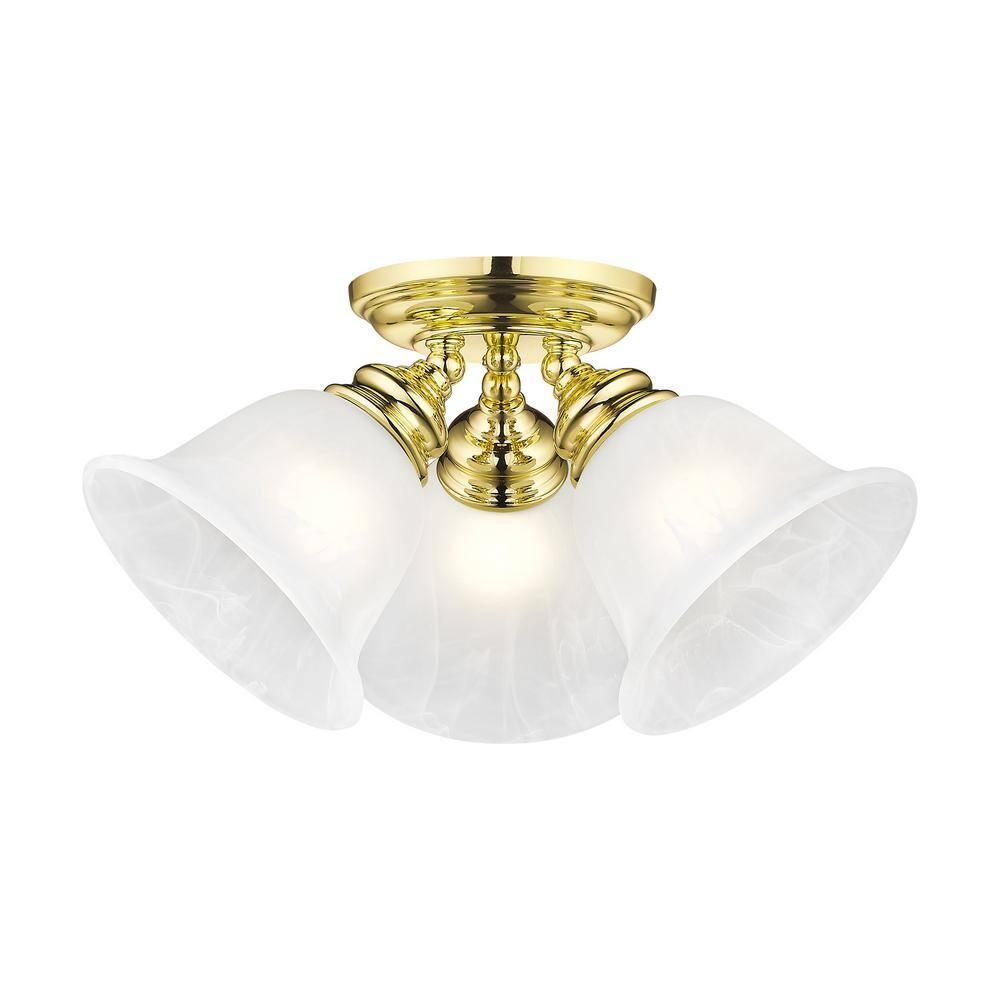 Livex Lighting Essex Ceiling Mount in Polished Brass