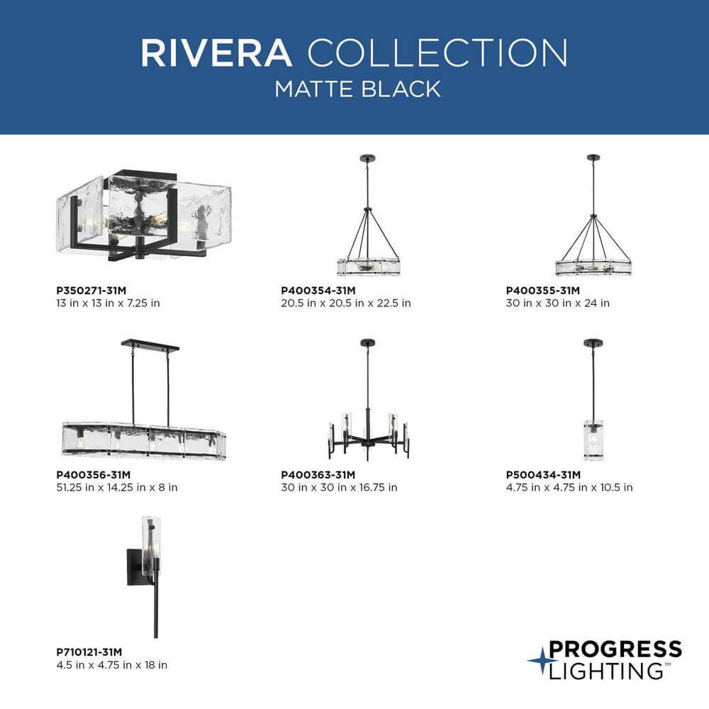 Progress Lighting Rivera 5 - Light Dimmable Linear Chandelier