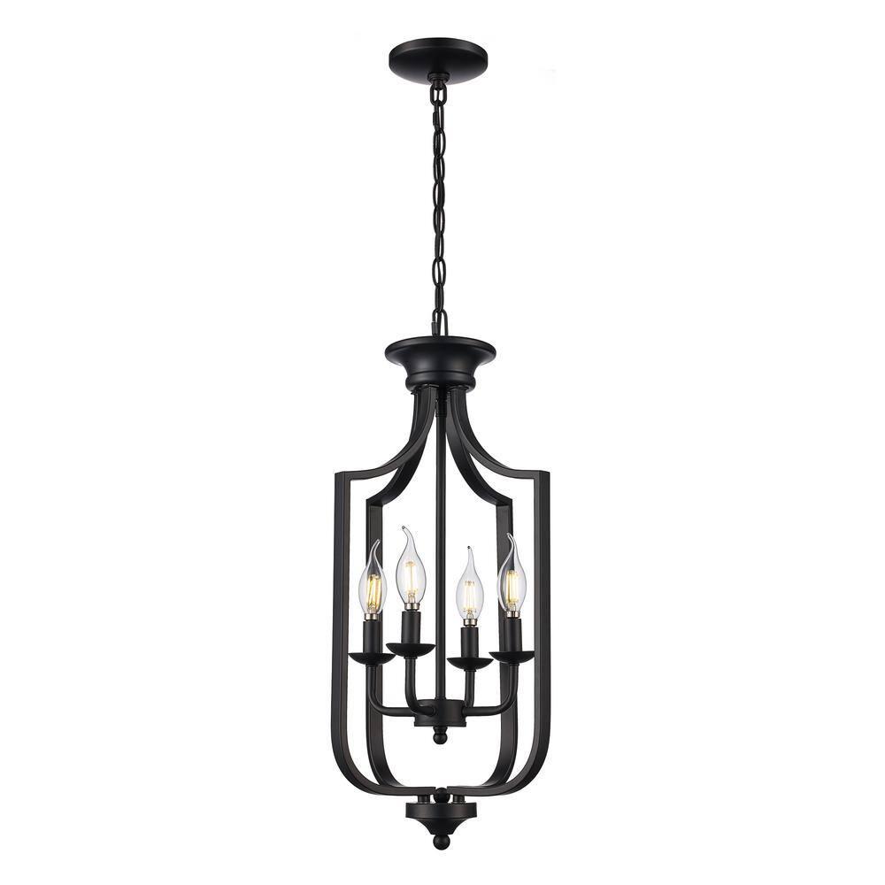 Trans Globe Lighting 11214 Hillcrest 4 Light 12" Wide Pendant - Black