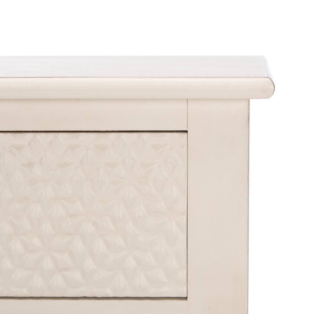 SAFAVIEH Halton Modern 2 Drawer Console Table, Distressed White