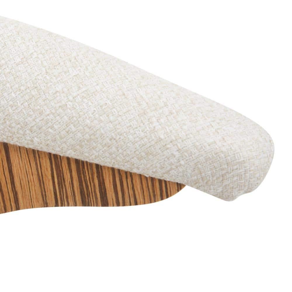 LumiSource Zebra Wood, Cream Fabric Gardenia Chair