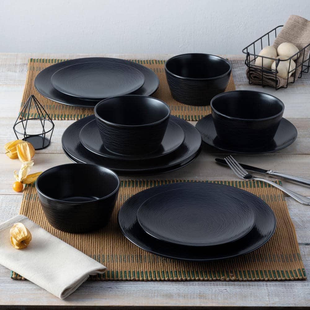 Noritake Colorscapes Swirl 12-Piece Coupe Dinnerware Set, Service For 4