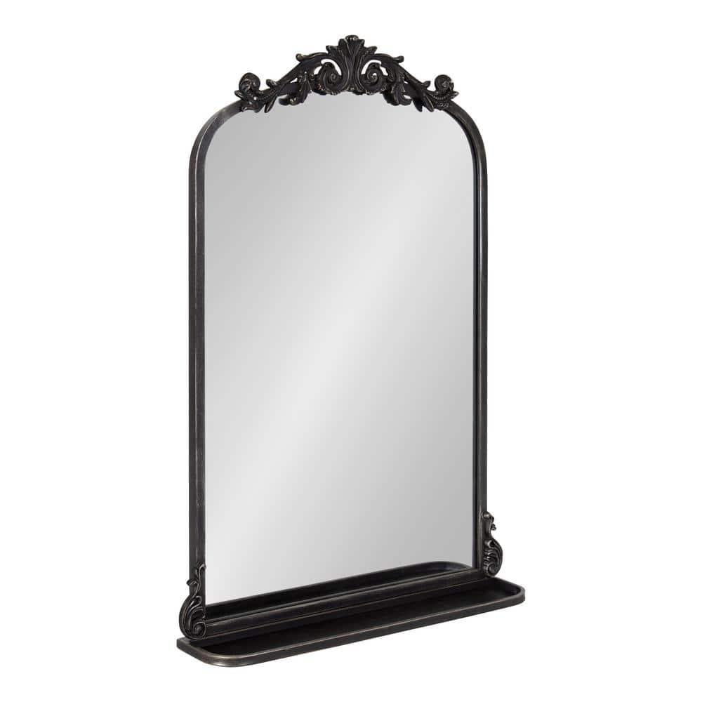 Kate and Laurel Arendahl Functional Mirror with Shelf - Black, 21x32