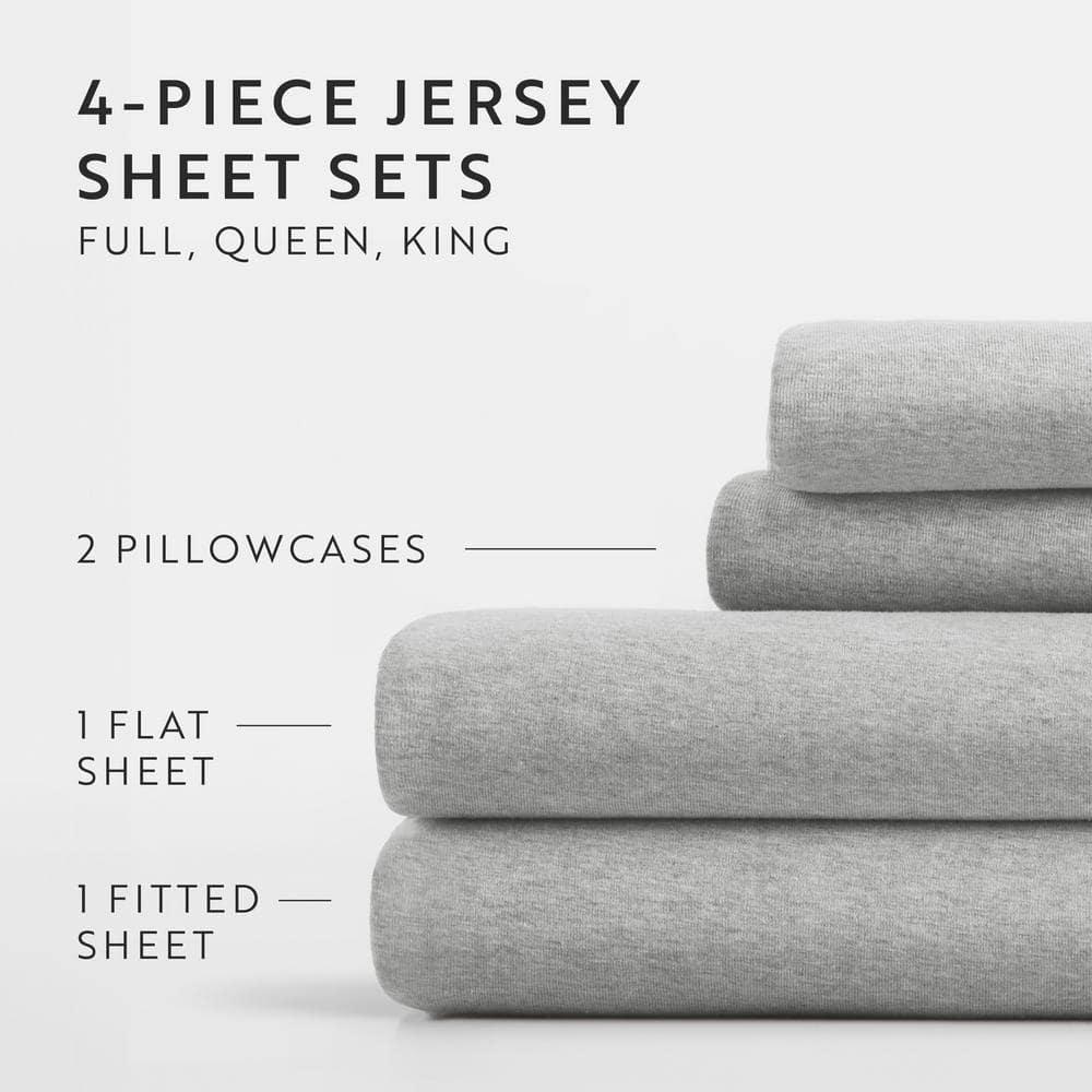 4 Piece 100% Cotton Jersey Knit Sheet Sets