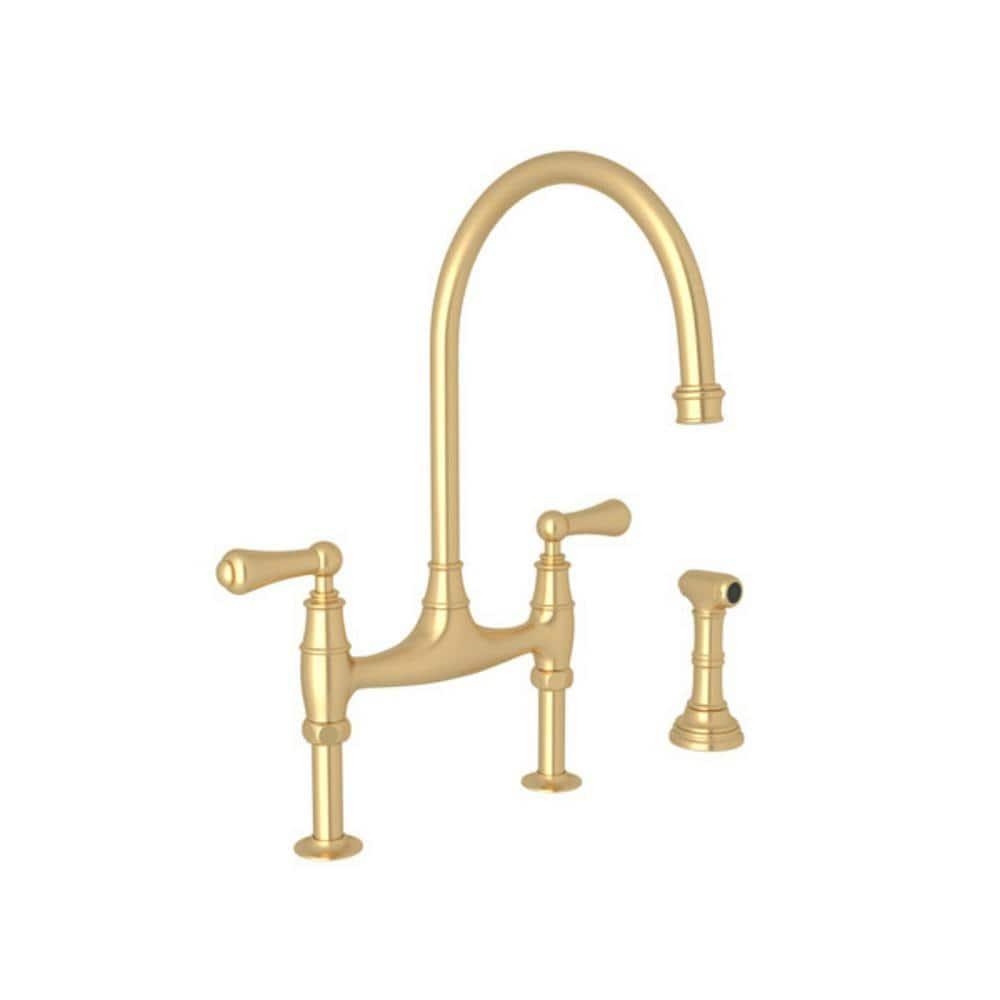 Georgian Era Bridge Kitchen Faucet With Side Spray