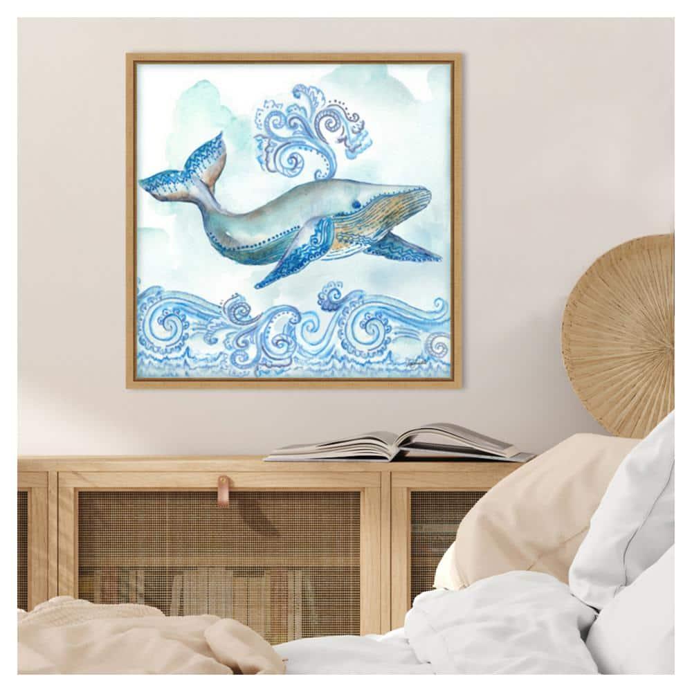 Amanti Art 22"x22" Boho Shells II Whale by Tre Sorelle Studios Framed Canvas Wall Art Print