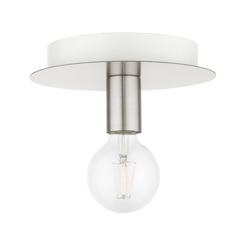 Livex Lighting Hillview 1 - Light Flush Mount in  Brushed Nickel