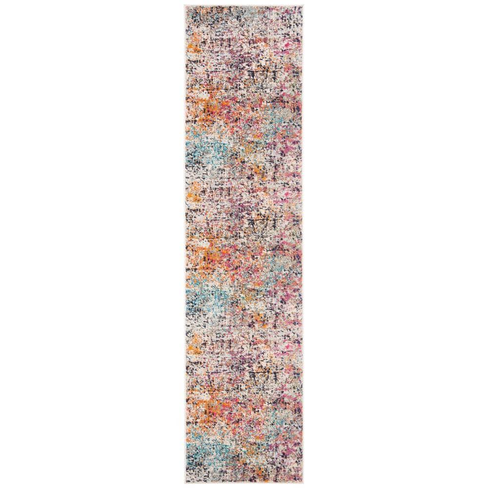 Madison MAD460 Power Loomed Indoor Runner Rug - Grey/Pink - 2'2"x10' - Safavieh