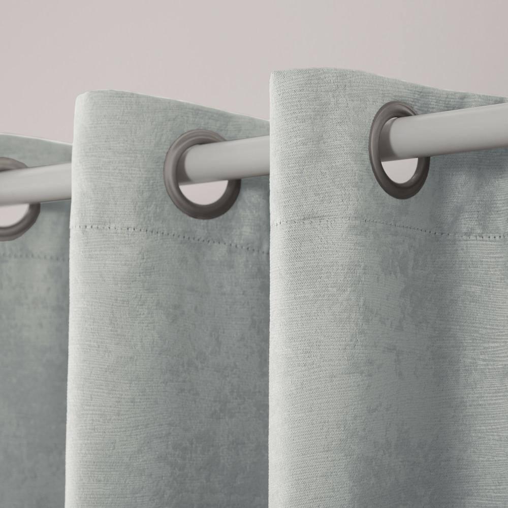 Set of 2 108"x52" Oxford Textured Sateen Thermal Room Darkening Grommet Top Window Curtain Panel Silver - Exclusive Home