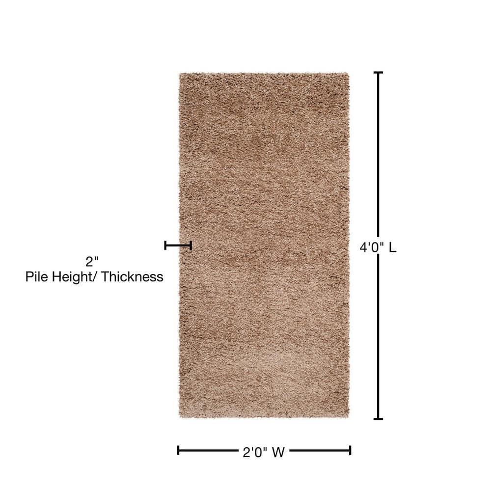 Milan Shag SG180 Power Loomed Indoor Accent Rug - Dark Beig - 2'x4' - Safavieh