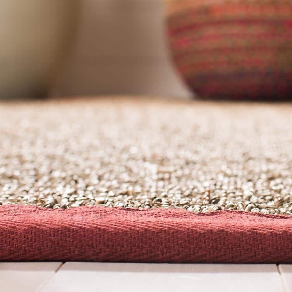 Natural Fiber NF114 Power Loomed Indoor Runner Rug - Natural/Red - 2'6"x6' - Safavieh.