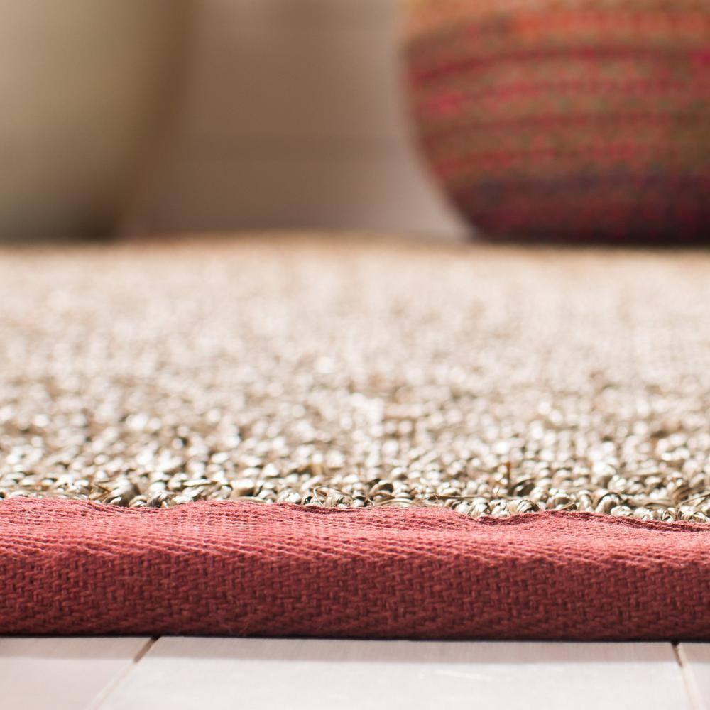 Natural Fiber NF114 Power Loomed Indoor Runner Rug - Natural/Red - 2'6"x8' - Safavieh.