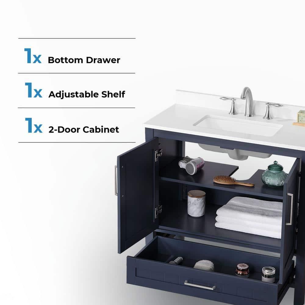 Ove Decors OVE Decors Kansas 36" Single Bathroom Vanity, in Midnight Blue Finish