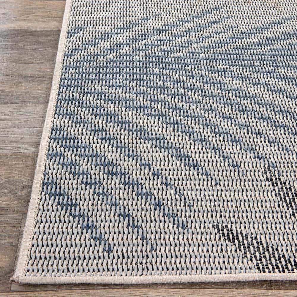 World Rug Gallery Bahama Palm Frond Indoor/Outdoor Area Rug - Cream 7'10" x 10'
