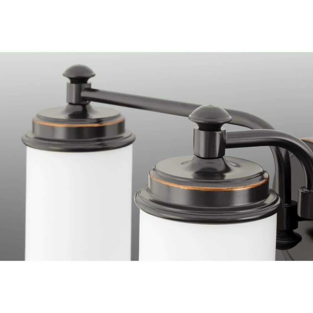 Progress Lighting Glide Collection 1-Light Wall Sconce, Rubbed Bronze, Etched Opal Glass
