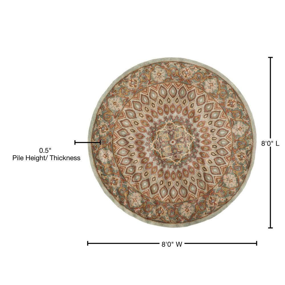 Heritage HG914 Hand Tufted Area Rug - Blue/Grey - 8' round - Safavieh.
