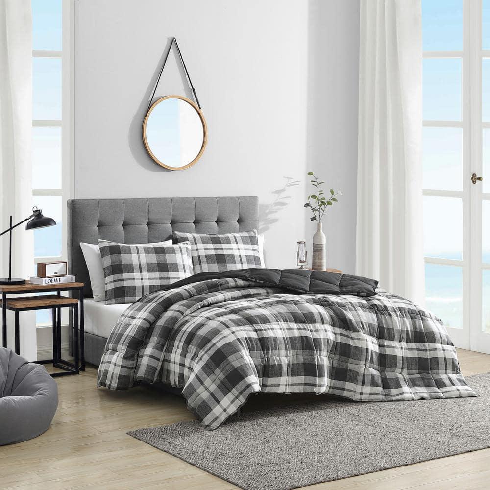 Nautica Nautica Crossview Plaid Microsuede Blue Comforter Set