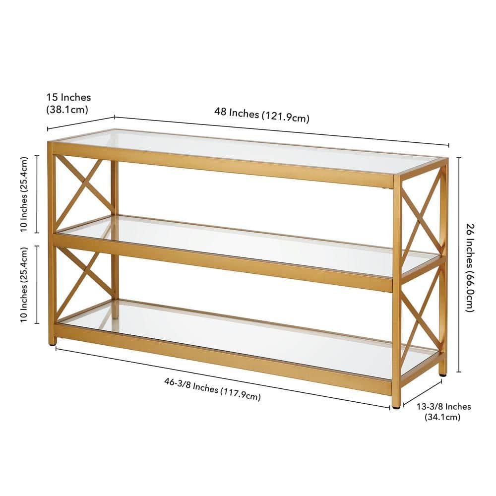 Evelyn&Zoe Hutton Rectangular TV Stand for TV's up to 50", Brass