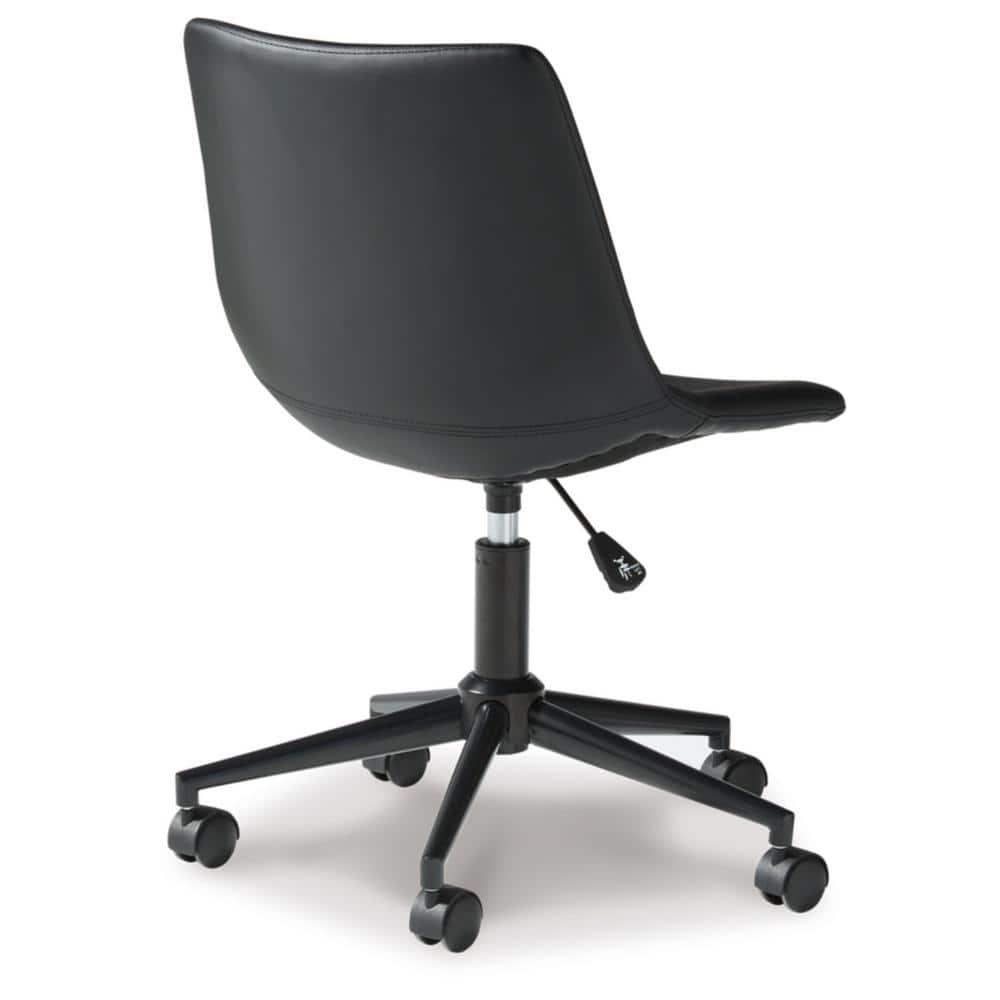 Program Home Office Swivel Desk Chair Black - Signature Design by Ashley: Faux Leather, Armless, With Wheels