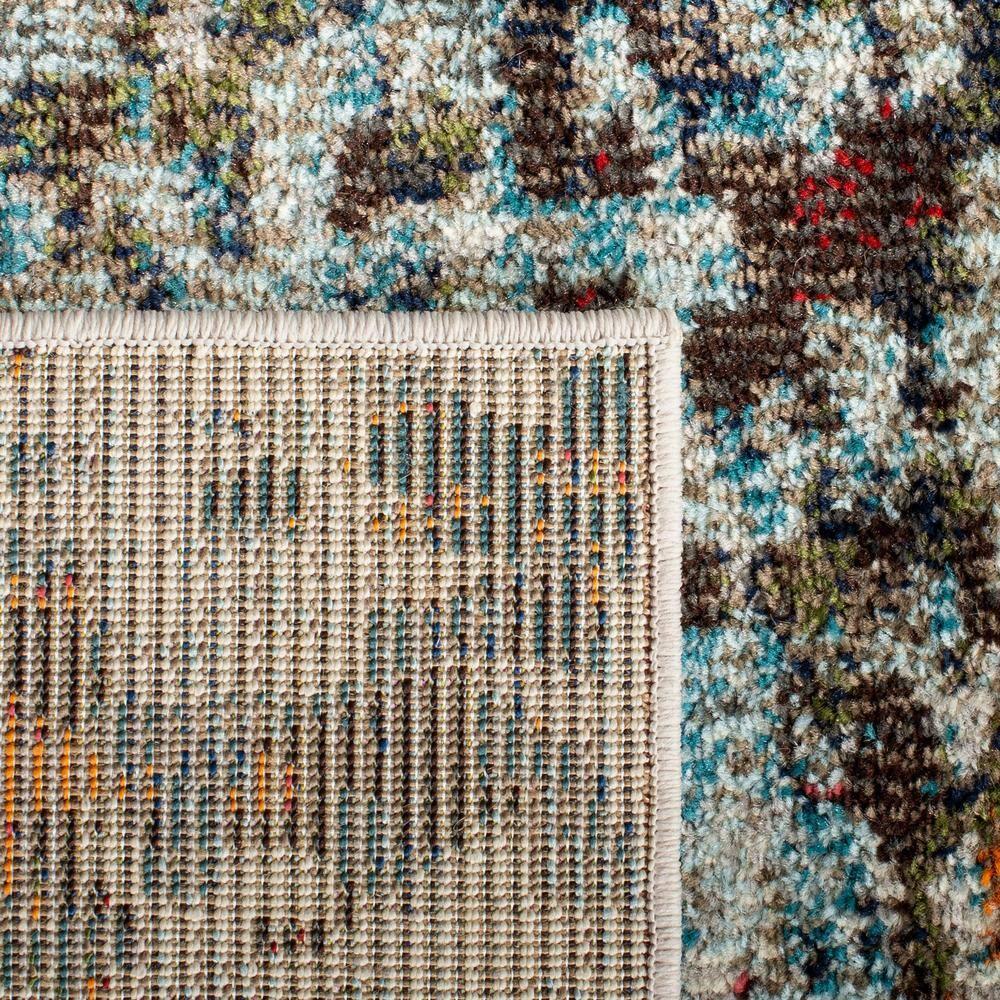 SAFAVIEH Madison Flowers Vintage Abstract Area Rug, Grey/Blue, 9' x 12'