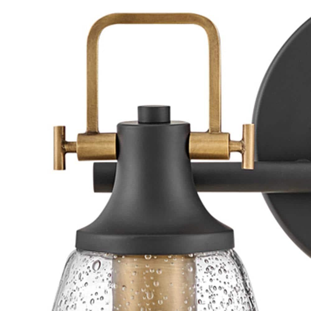 Easton Two-Light Bath Vanity Fixture w/ Clear Seedy Glass Shades