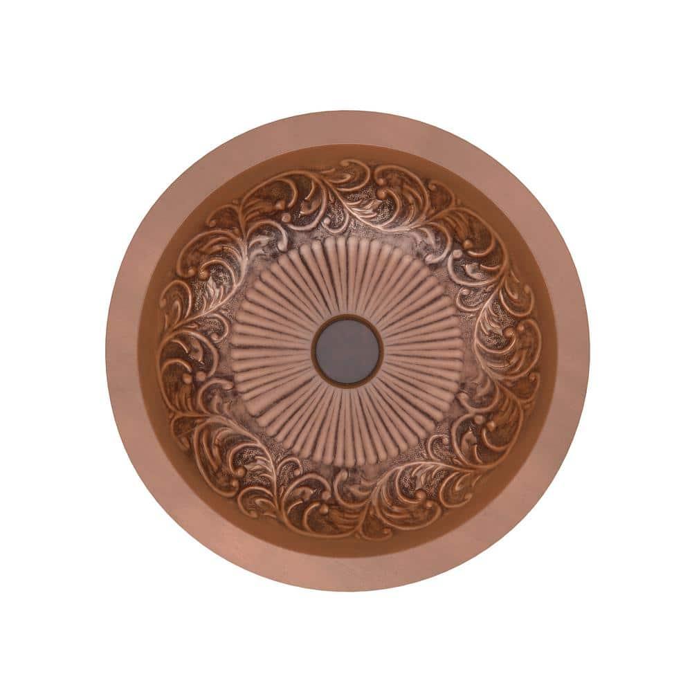 ANZZI Admiral 17'' Polished Antique Copper Copper Circular Bathroom Sink
