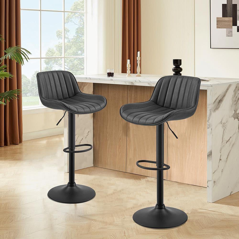 17 Stories Set of 2 Open Backrest Adjustable Swivel Barstools