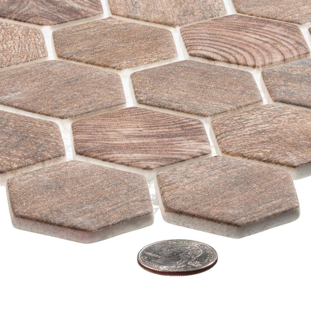 Terrain 2'' Hex Glass Mosaic Kitchen Backsplash, Bathroom, Shower, Wall and Floor Tile