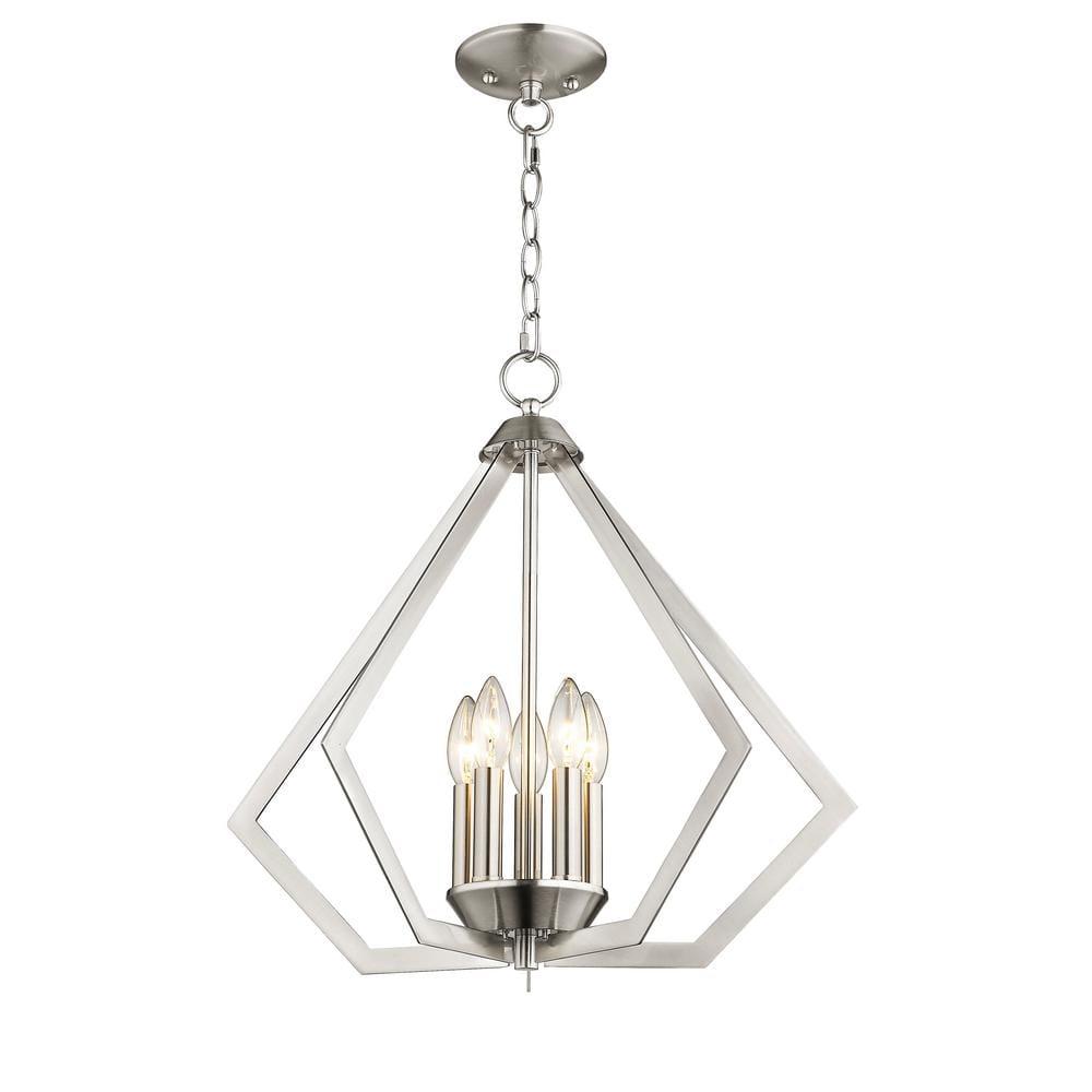 Livex Lighting Prism 5 - Light Chandelier in  Brushed Nickel