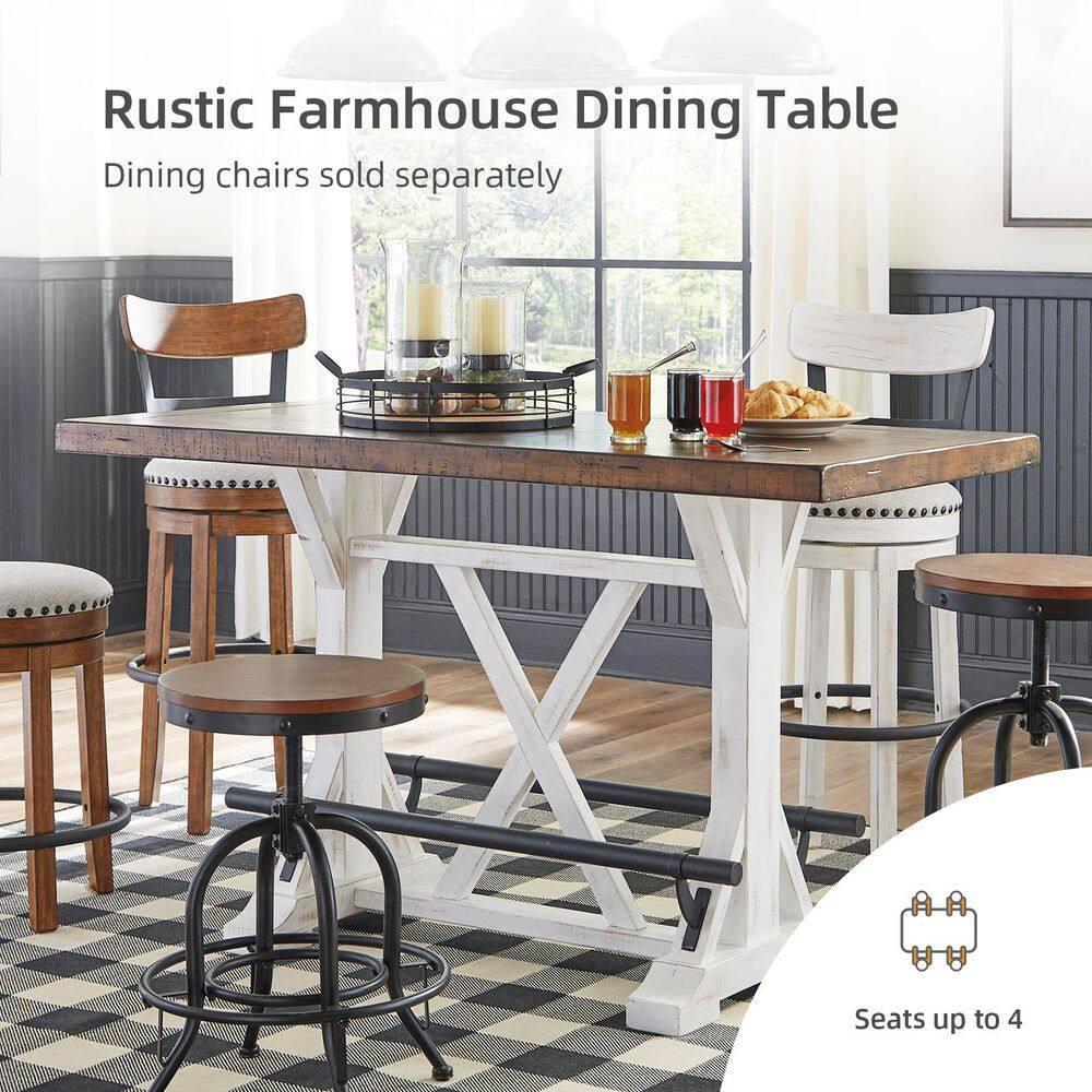 Signature Design By Ashley Casual Valebeck Counter Height Dining Table White/Brown