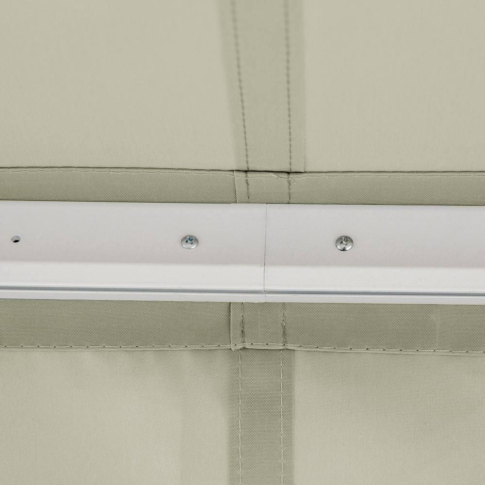 8' X 7' Patio Retractable Awning, Manual Exterior Sun Shade Deck Window Cover, Grey