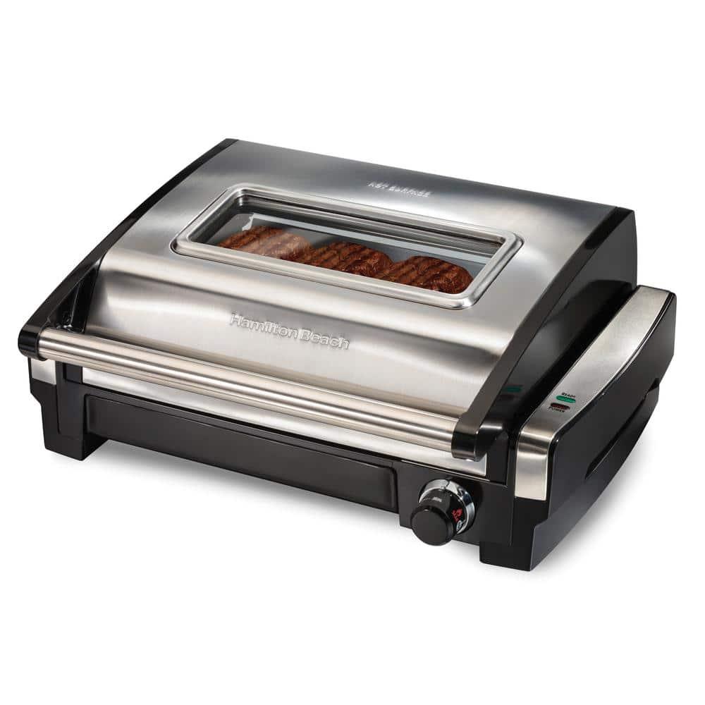 Hamilton Beach Hamilton Beach® Electric Indoor Searing Grill with Removable Non-Stick Grate, Viewing Window & Adjustable Temperature Control to 450°F, 118 sq. in. Surface Serves 6