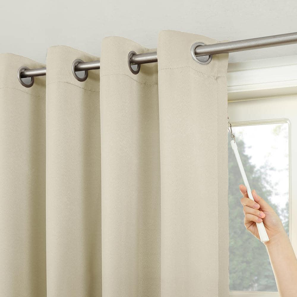 Sun Zero Conrad Extra-Wide Blackout Sliding Patio Door Curtain Panel, Pearl, 100X84, 100"X84", Pearl