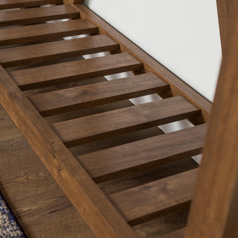 Walker Edison Modern Farmhouse Faux Marble and Walnut Entryway Table, Faux White Marble/Walnut